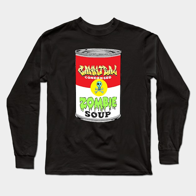 Zombie Soup Can 1 Long Sleeve T-Shirt by LowEndGraphics